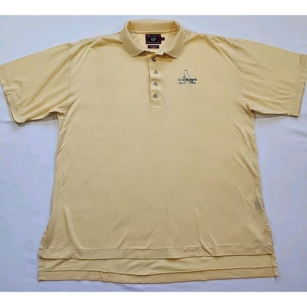 Grayhawk Golf Club Short Sleeve Polo Shirt Men's Large Yellow Byron T Nelson